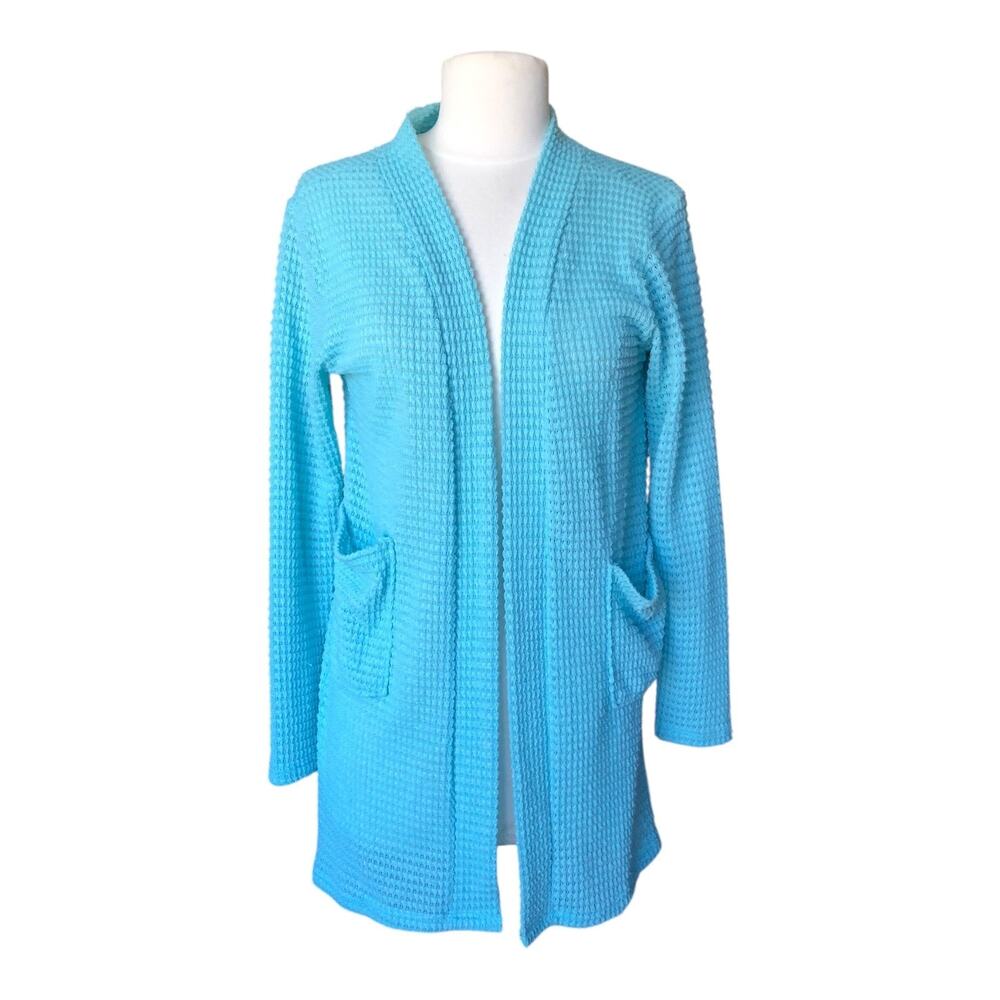 BLAKELY - Blue Open-Front Sweater
